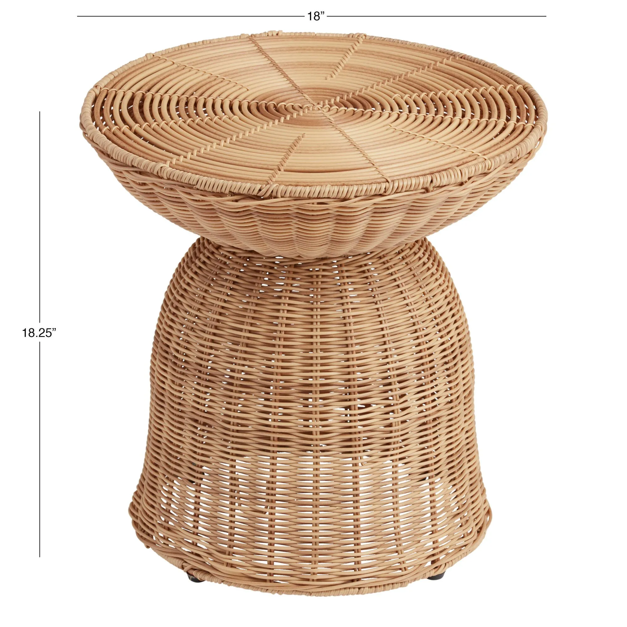 Rattan Table - Modern Design Wooden Tray